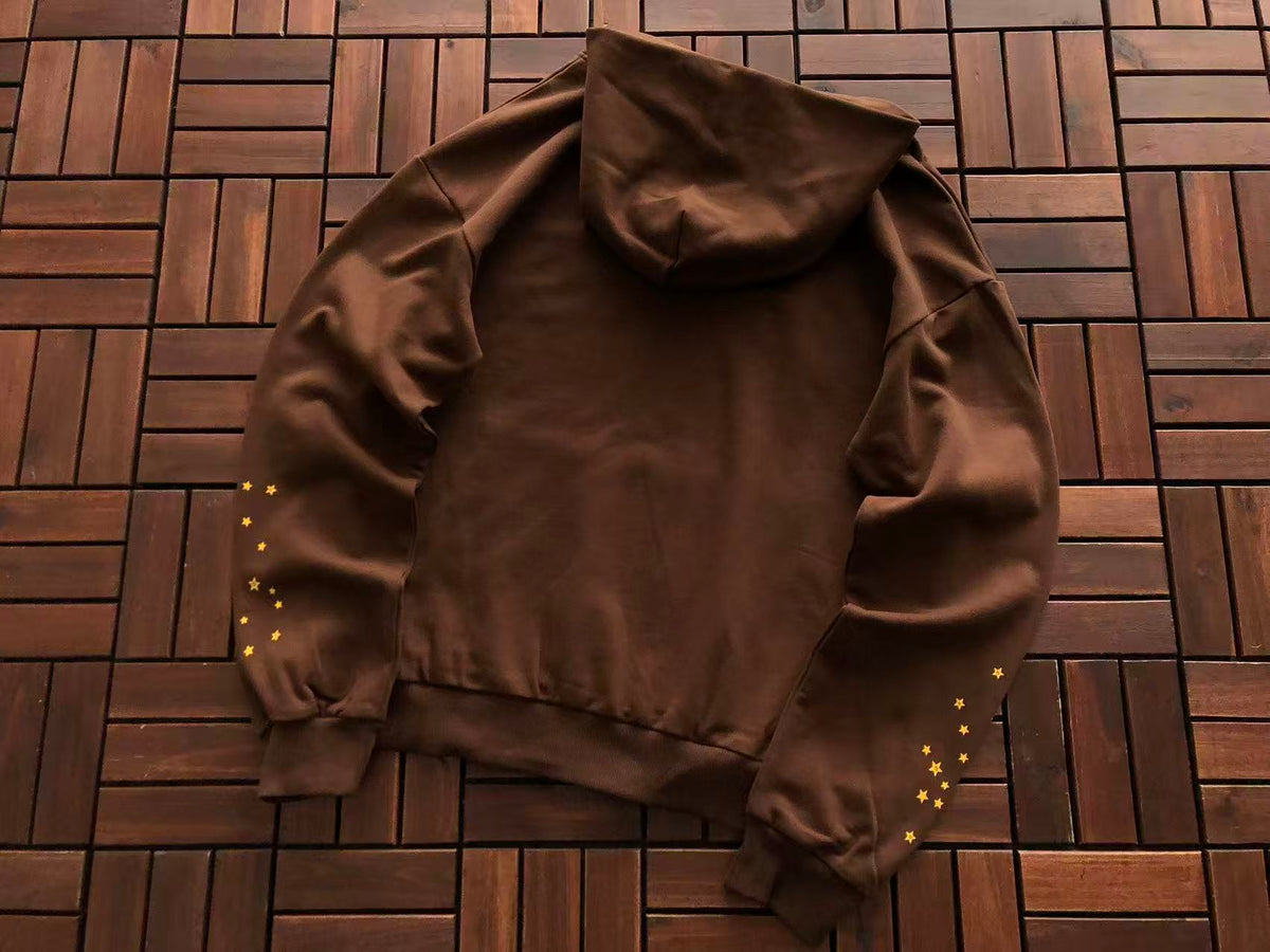 Brown and Pink Web Hoodie
