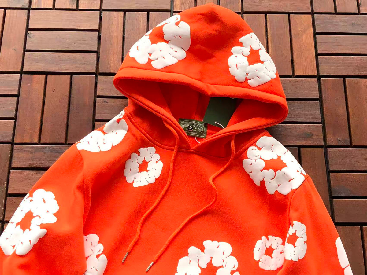 Orange Wreath Tear Hoodie
