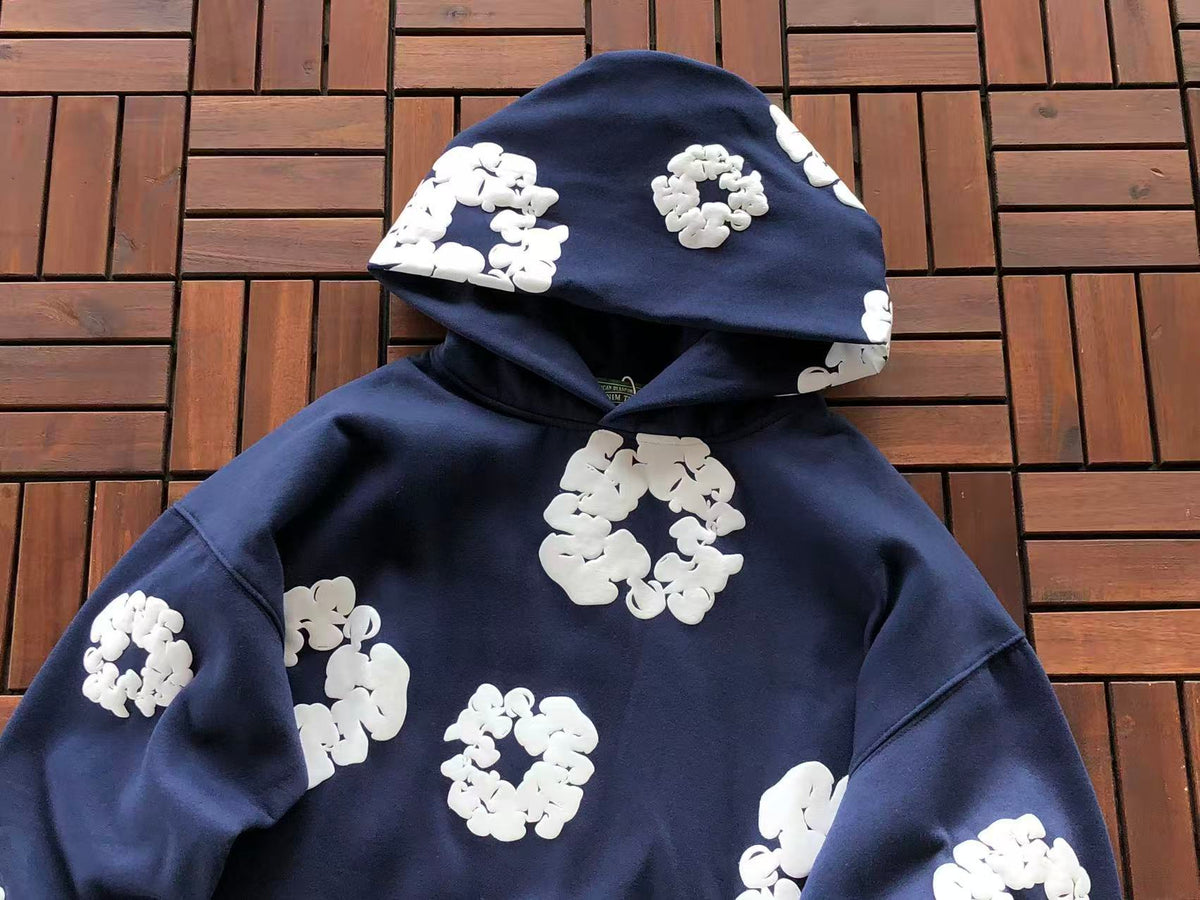 Navy Wreath Tear Hoodie