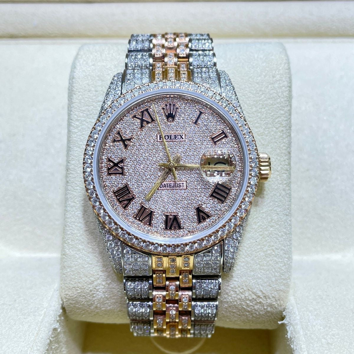 ROLLIE ICED OUT WATCH (GOLD)
