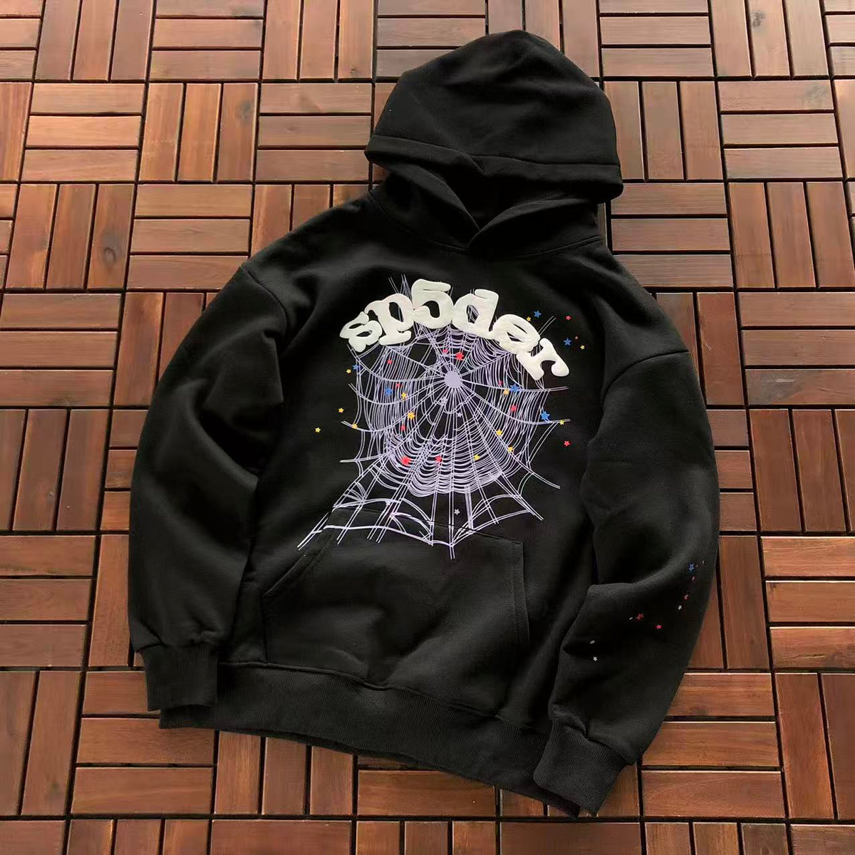Black and Purple Web Hoodie