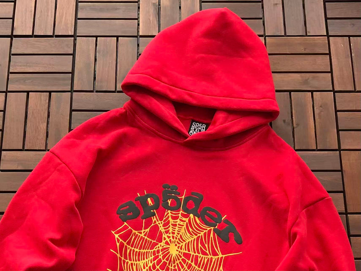 Red and Yellow Web Hoodie