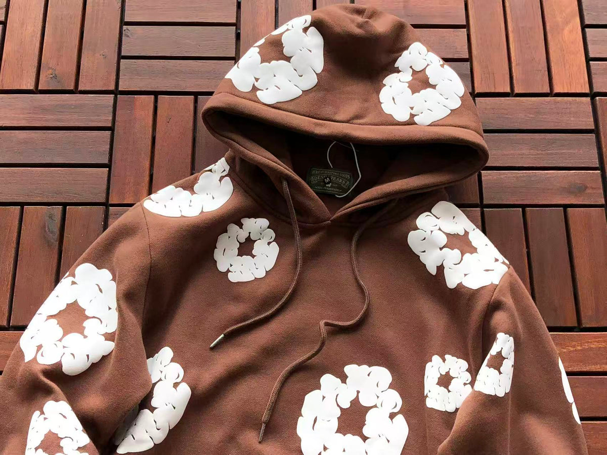 Brown Wreath Tear Hoodie