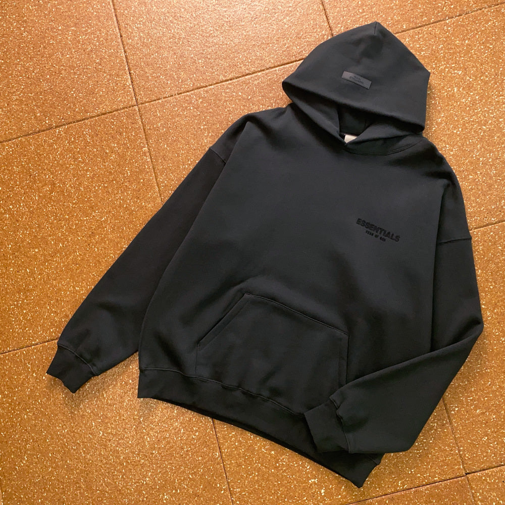 BLACK ESSENTIAL HOODIE