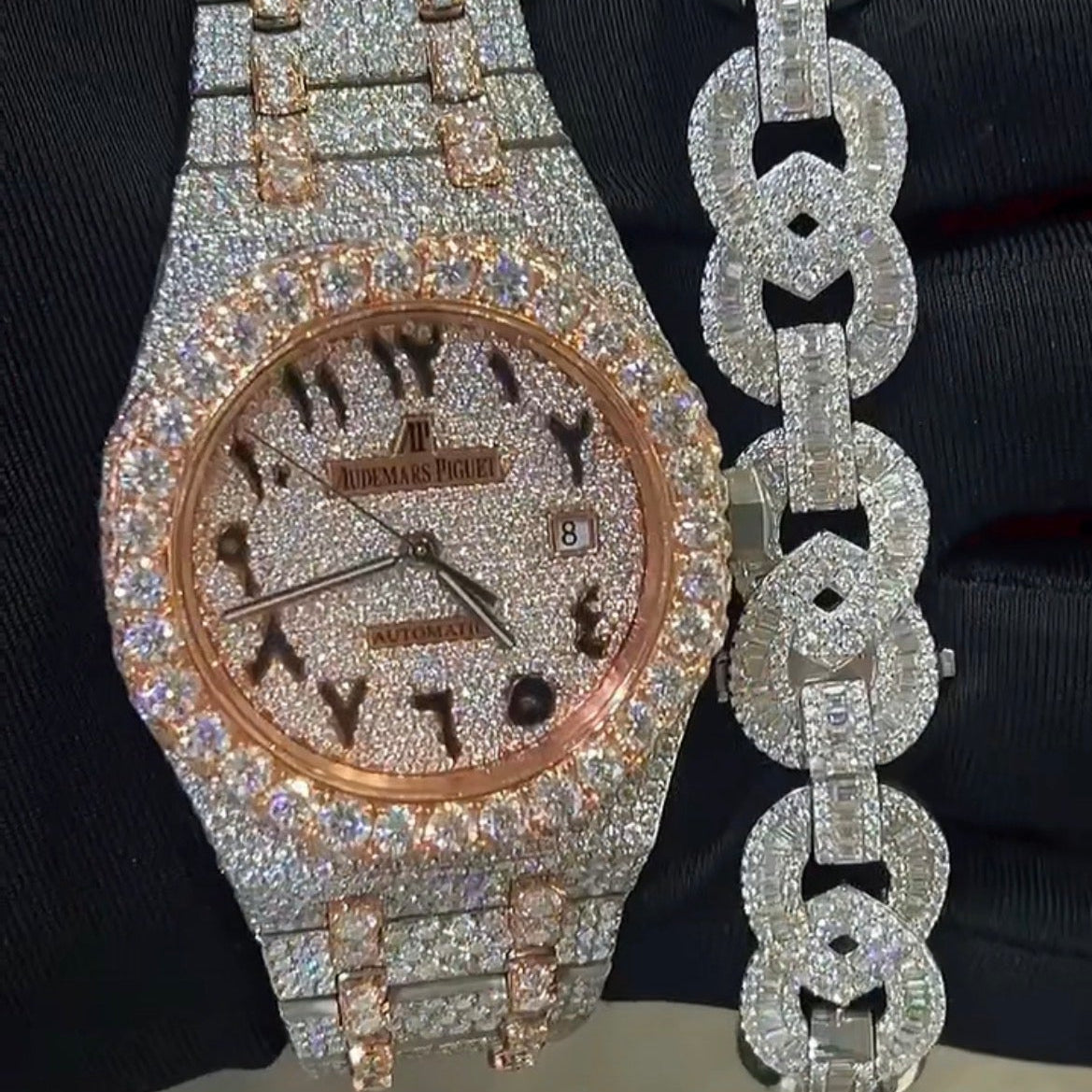 AP ICED OUT WATCH (BRONZE CHINESE NUMBERS)