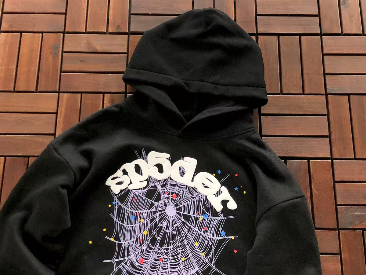 Black and Purple Web Hoodie