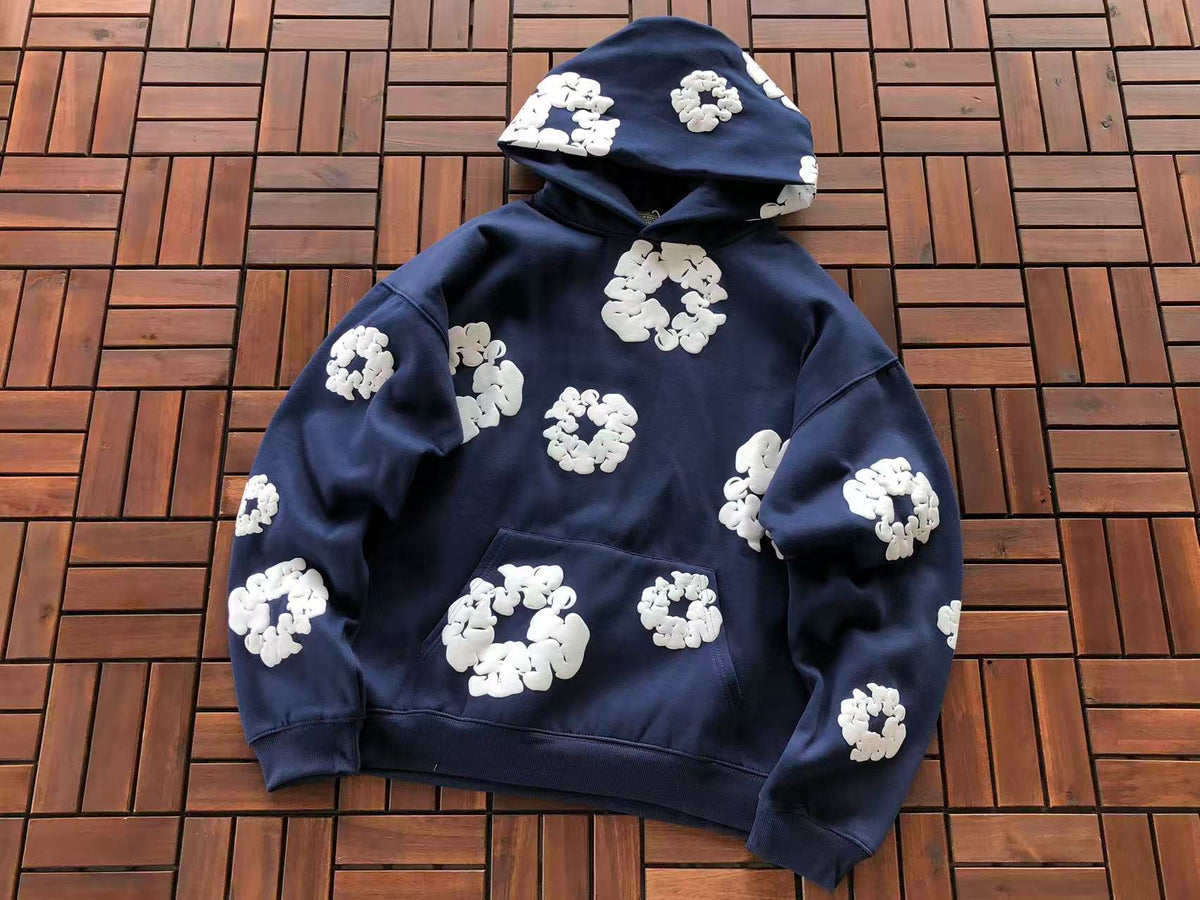 Navy Wreath Tear Hoodie