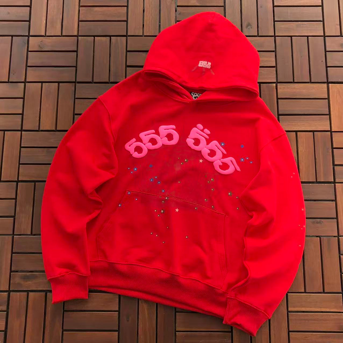 Red and Pink Web Hoodie