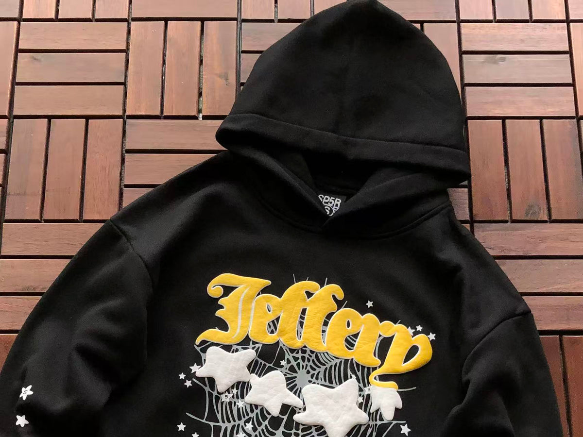 Black and Yellow Jeffery Web Hoodie