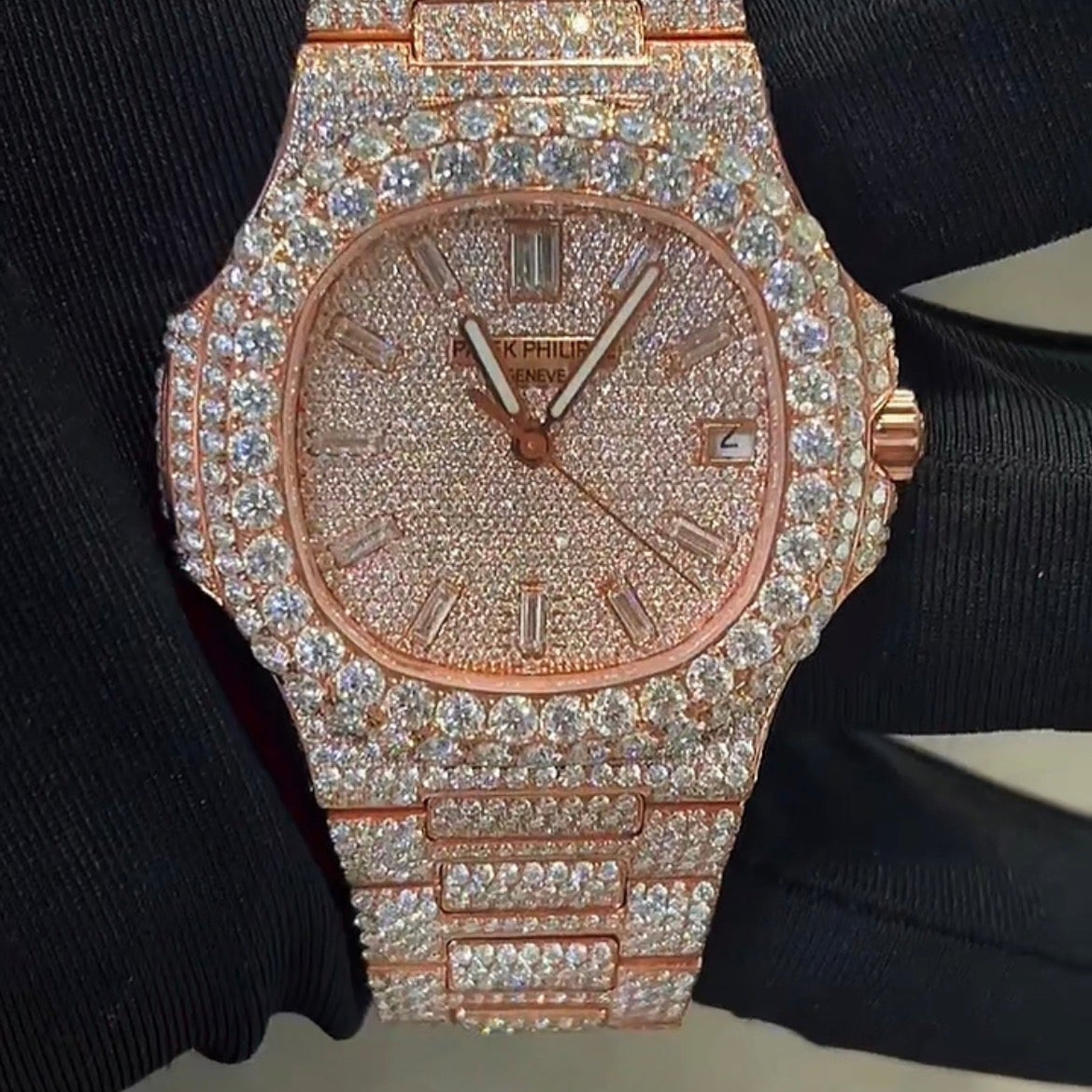PATEK PHILLIP ICED OUT WATCH (BRONZE)
