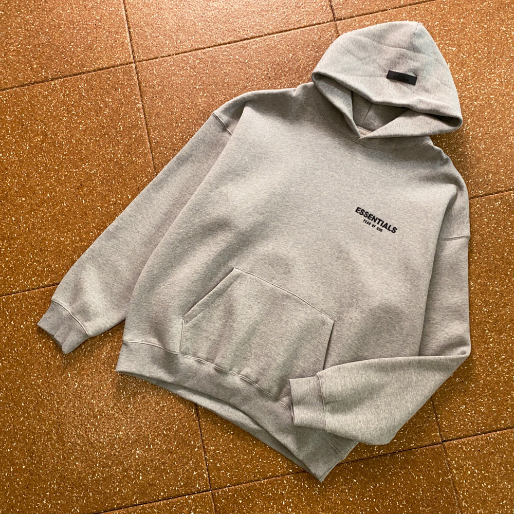 GREY ESSENTIAL HOODIE