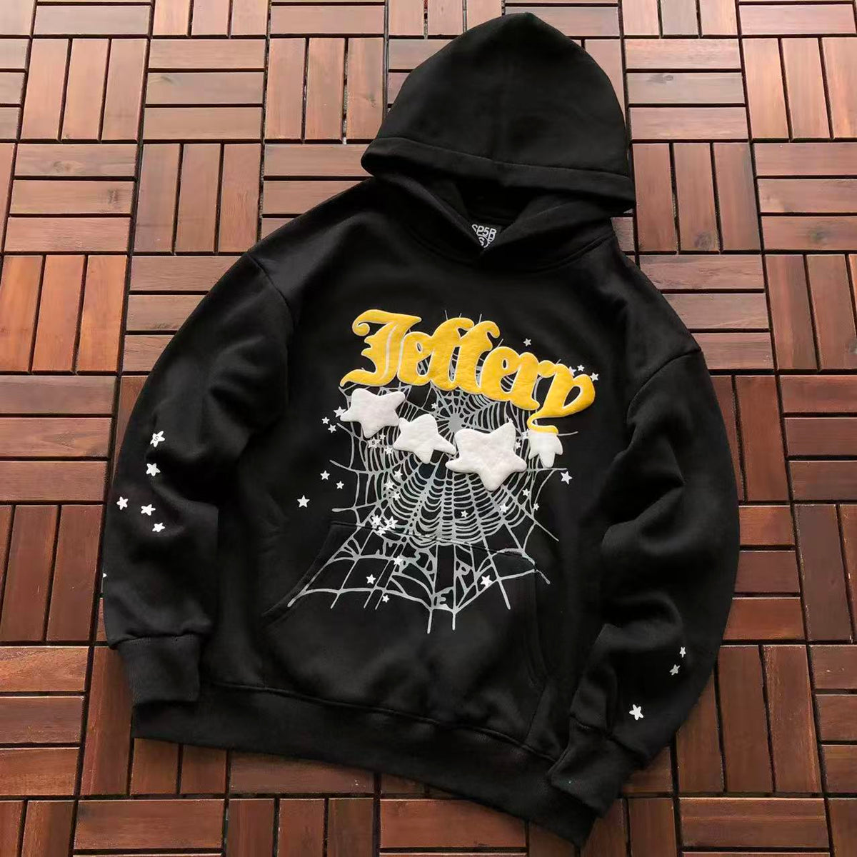 Black and Yellow Jeffery Web Hoodie