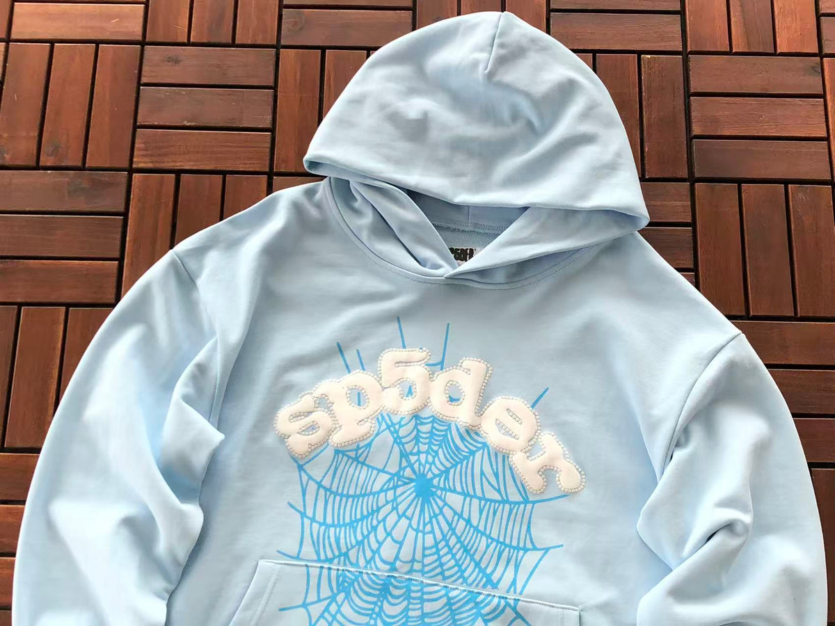 Light Blue Web Hoodie