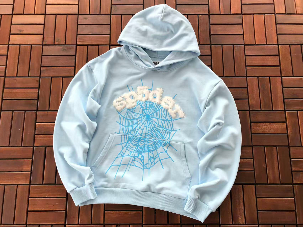 Light Blue Web Hoodie