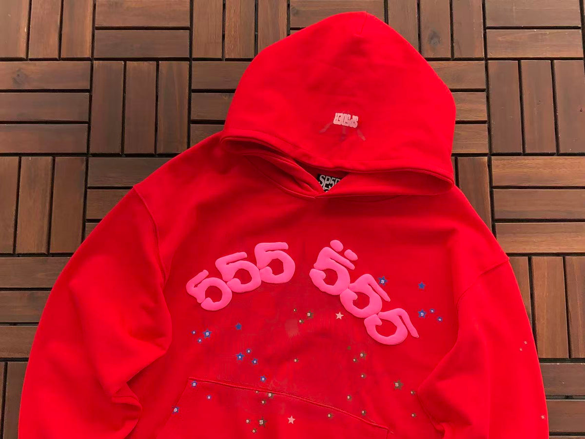 Red and Pink Web Hoodie
